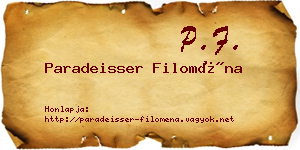 Paradeisser Filoména névjegykártya